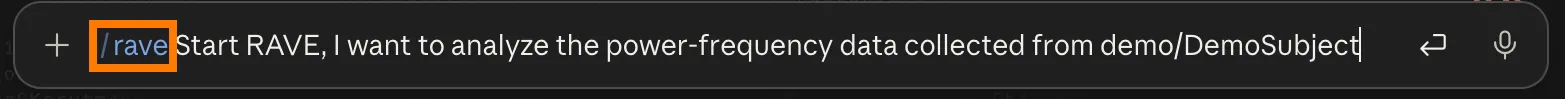 The /rave request typed into the message box